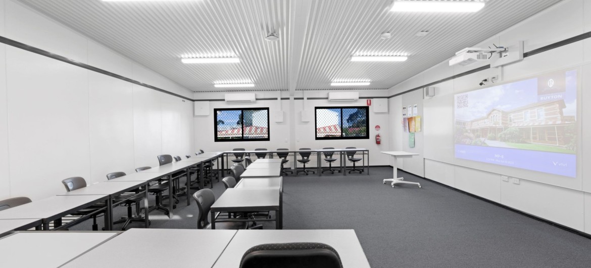 Temporary classroom facilities, internal view